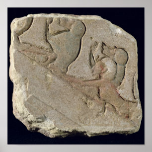 Amenophis IV with baboons, New Kingdom Poster