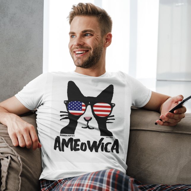 AMEOWICA TUXEDO Cat MENS T-shirts, PANDA KITTY T-Shirt (Creator Uploaded)