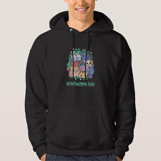 Ameowzing Day Cat Positive Quotes Kitten Positivit Hoodie (Front)