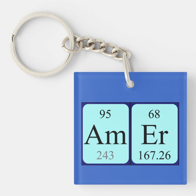 Amer periodic table name keyring (Front)