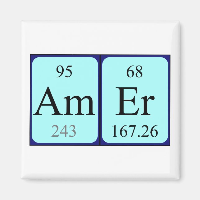 Amer periodic table name magnet (Front)