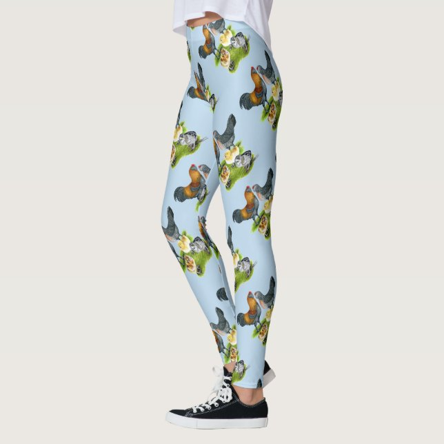 Ameraucana Chicken Family Leggings (Left)