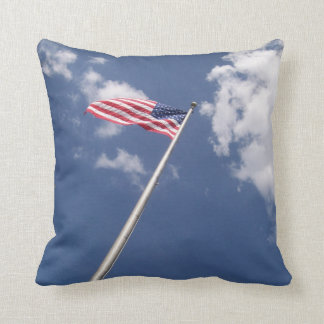 Amercan flag blue sky clouds cushion