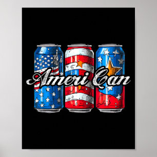 Ameri can vintage american flag 4th of july poster