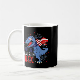 Ameri Saurus Rex 4th Of July Dinosaur Independence Coffee Mug