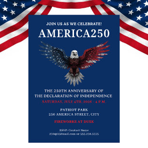 AMERICA250 PARTY JULY 4TH CELEBRATION INVITATION