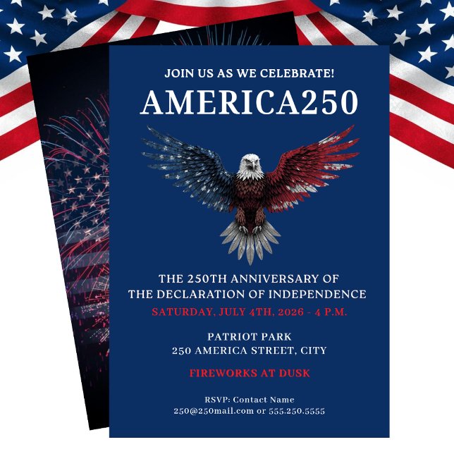 AMERICA250 PARTY JULY 4TH CELEBRATION INVITATION (AMERICA250 PARTY JULY 4TH CELEBRATION INVITATION)