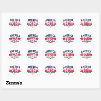 America 1776 2026 250 Years of Freedom Patriotic Classic Round Sticker