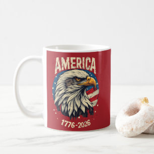America 1776 2026 Bald Eagle Patriotic USA Flag 25 Coffee Mug