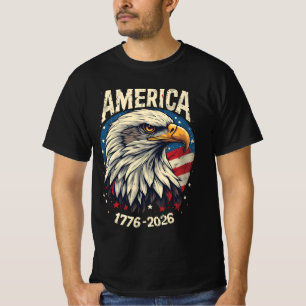 America 1776 2026 Bald Eagle Patriotic USA Flag 25 T-Shirt