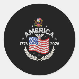 America 1776 2026 patriotic eagle usa flag vintage classic round sticker