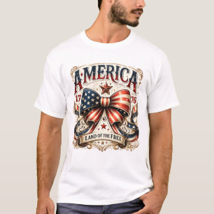 America 1776 – Land of the Free Vintage Patrioti T-Shirt