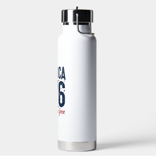 America 1776 Land of the Free Vintage Patriotic Sh Water Bottle