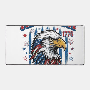 America 1776 Vintage Eagle Patriotic Shirt Design_ Desk Mat