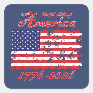 America 250 1776-2026 square sticker