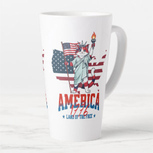 America 250 Anniversary Patriot Cat Latte Mug