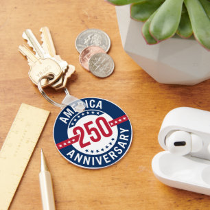 America 250 Anniversary Red, White & Blue Pride Key Ring