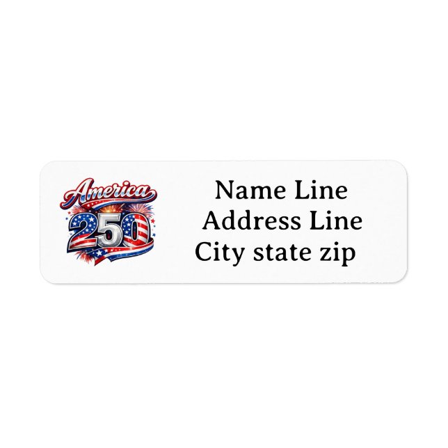 America 250 anniversary  return address label (Front)