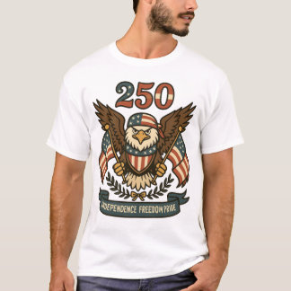 America 250 Bald Eagle Patriotic  T-Shirt
