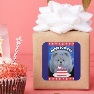 AMERICA 250 - BLUE Chow Square Sticker