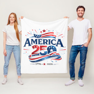 America 250 Celebration 1776–2026 Anniversary  Fleece Blanket