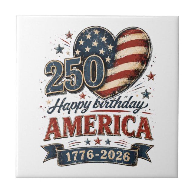 America 250 Celebration Ceramic Tile (Front)