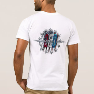 AMERICA 250 CLASSIC RETRO CHROME AMERICAN FLAG T-Shirt