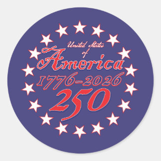 America 250 classic round sticker