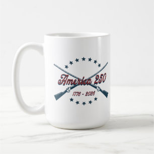 America 250 Crossed Rifles Patriotic 1776-2026 Coffee Mug