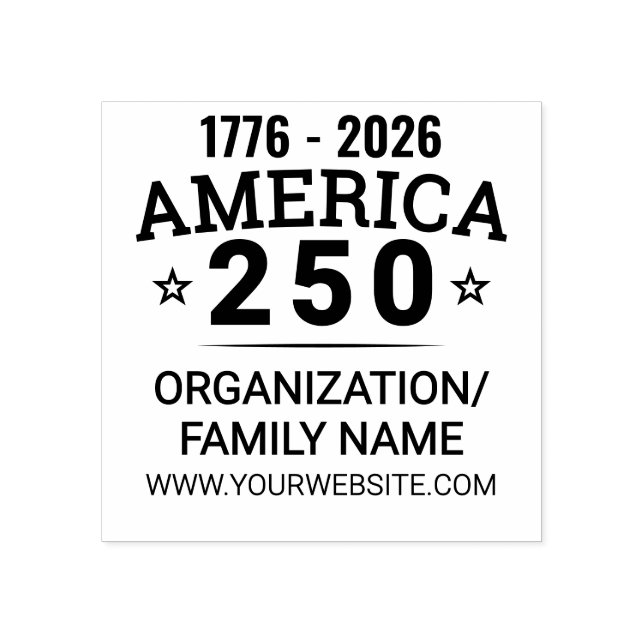 America 250 Custom Family Organisation Business Rubber Stamp (Imprint)