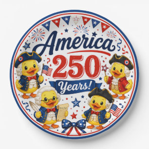 America 250 Duckies Celebration Paper Bowls Plate
