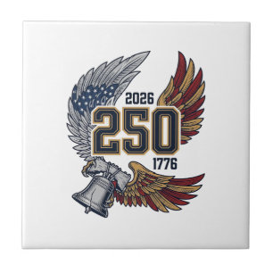 America 250 Eagle Wings 2026 Patriotic Design_1 Ceramic Tile