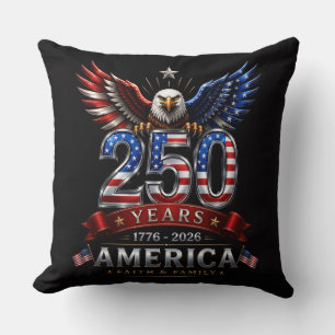 America 250 Faith Family Patriotic Eagle Cushion