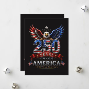 America 250 Faith Family Patriotic Eagle Holiday Card