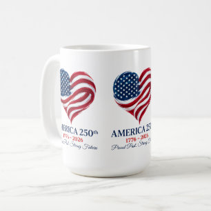 America 250 Flag Heart 1776-2026 Classic Mug