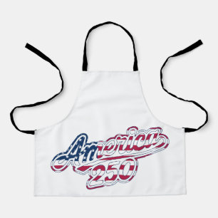 America 250 Flag Script Semiquincentennial Design Apron
