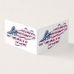 America 250 Flag Script Semiquincentennial Design Business Card