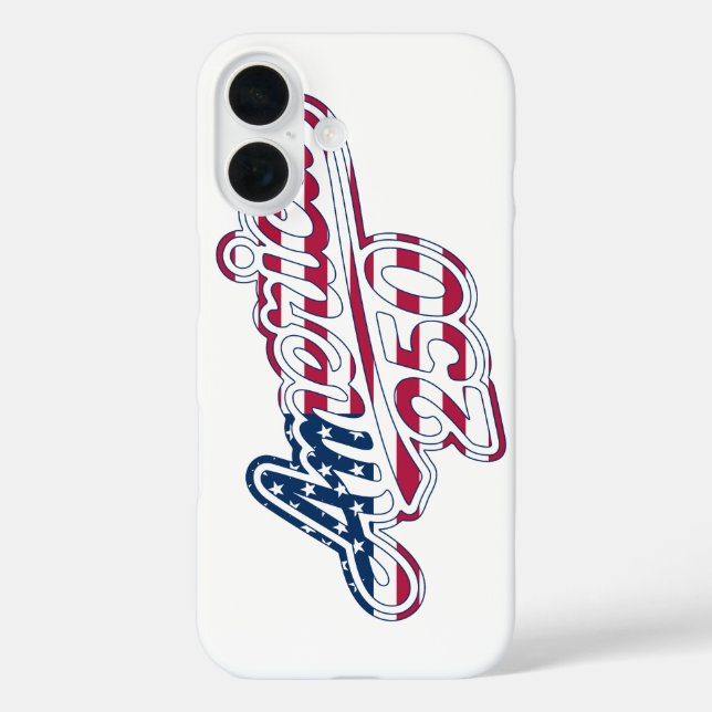 America 250 Flag Script Semiquincentennial Design Case-Mate iPhone Case (Back)