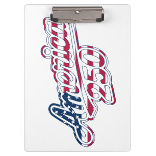 America 250 Flag Script Semiquincentennial Design Clipboard