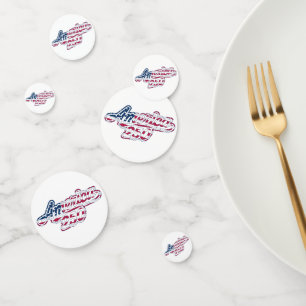 America 250 Flag Script Semiquincentennial Design Confetti