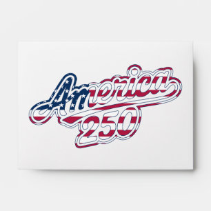 America 250 Flag Script Semiquincentennial Design Envelope
