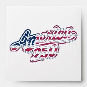 America 250 Flag Script Semiquincentennial Design Envelope