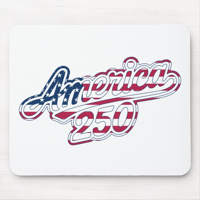 America 250 Flag Script Semiquincentennial Design Mouse Pad (Front)