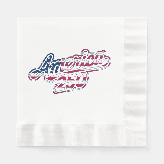 America 250 Flag Script Semiquincentennial Design Napkin (Front)