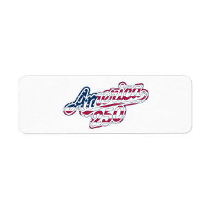 America 250 Flag Script Semiquincentennial Design Return Address Label