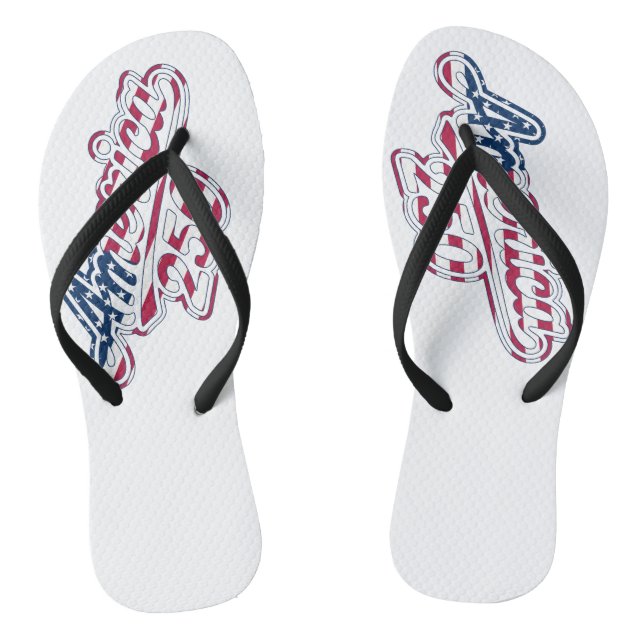 America 250 Flag Script Semiquincentennial Design Thongs (Footbed)