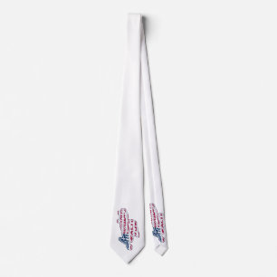 America 250 Flag Script Semiquincentennial Design Tie