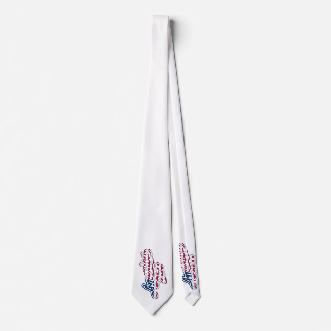 America 250 Flag Script Semiquincentennial Design Tie (Front)