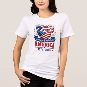 America 250 Happy Birthday Patriotic Celebration Tri-Blend Shirt