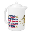 America 250 Independence Day Patriotic Teapot